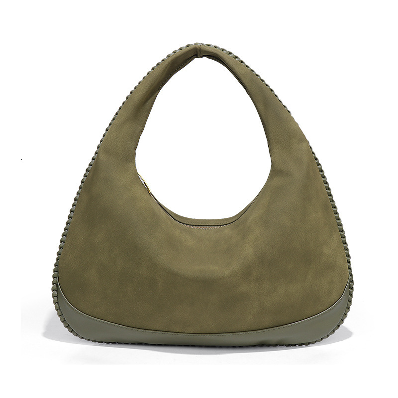 Women's New Fashion Trend Large Capacity Underarm Matte Soft Shoulder Handheld Crescent Bag