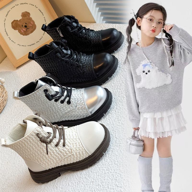 Autumn and winter new children's shoes, girls' fashion trend, Martin boots, boys' single boots, girls' baby boots, soft soled shor