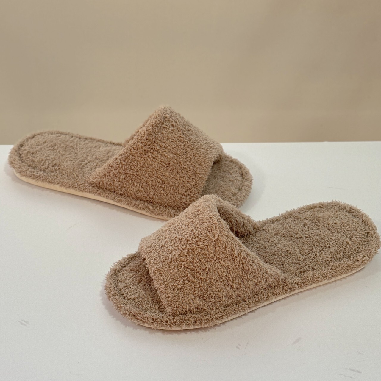 Plus Size Thick-Soled Furry Shoes for Women 2022 Autumn Winter Internet Celebrity Fitting Room Indoor and Outdoor Wear Warm One-Word Cotton Slippers d