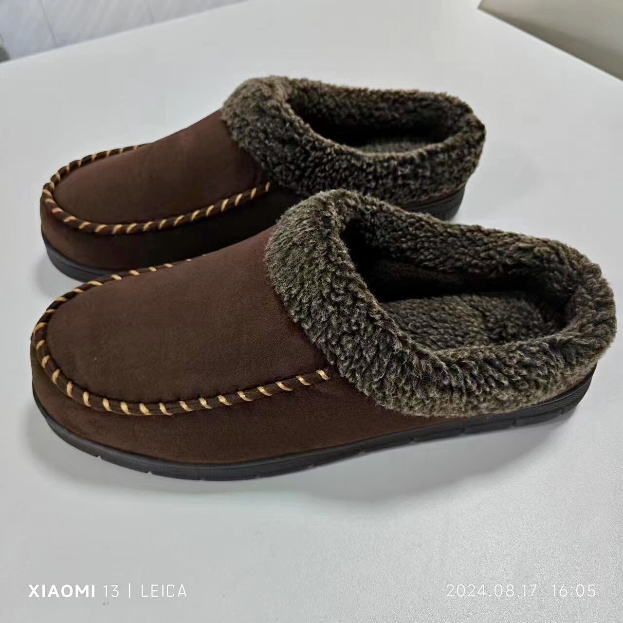 Large Size Suede Sheepskin Collar Slow Rebound Silent Comfortable Men's Slippers ddmymarket