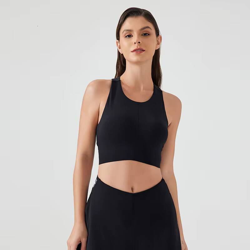 Premium High Impact Sports Bra Wide Straps Irregular Hem High Support Workout Top