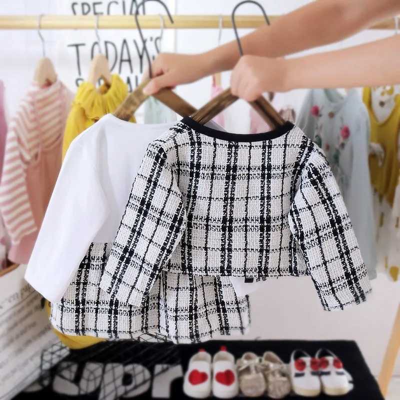 Girls Set Small Fragrant Style Jacket Dress Set Spring and Autumn New Style Cute Girls Set Trendy and Fashionable L250926VMYW
