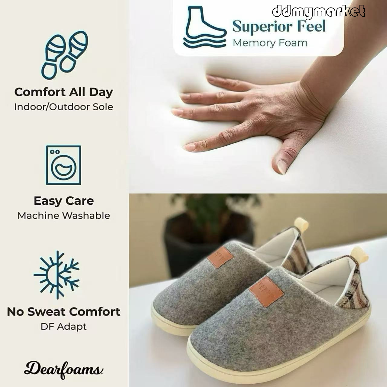 Felt Maternity Cotton Elderly Shoes Warm Breathable Men's Slippers Indoor and Outdoor Dual-use Four Seasons Style ddmymarket