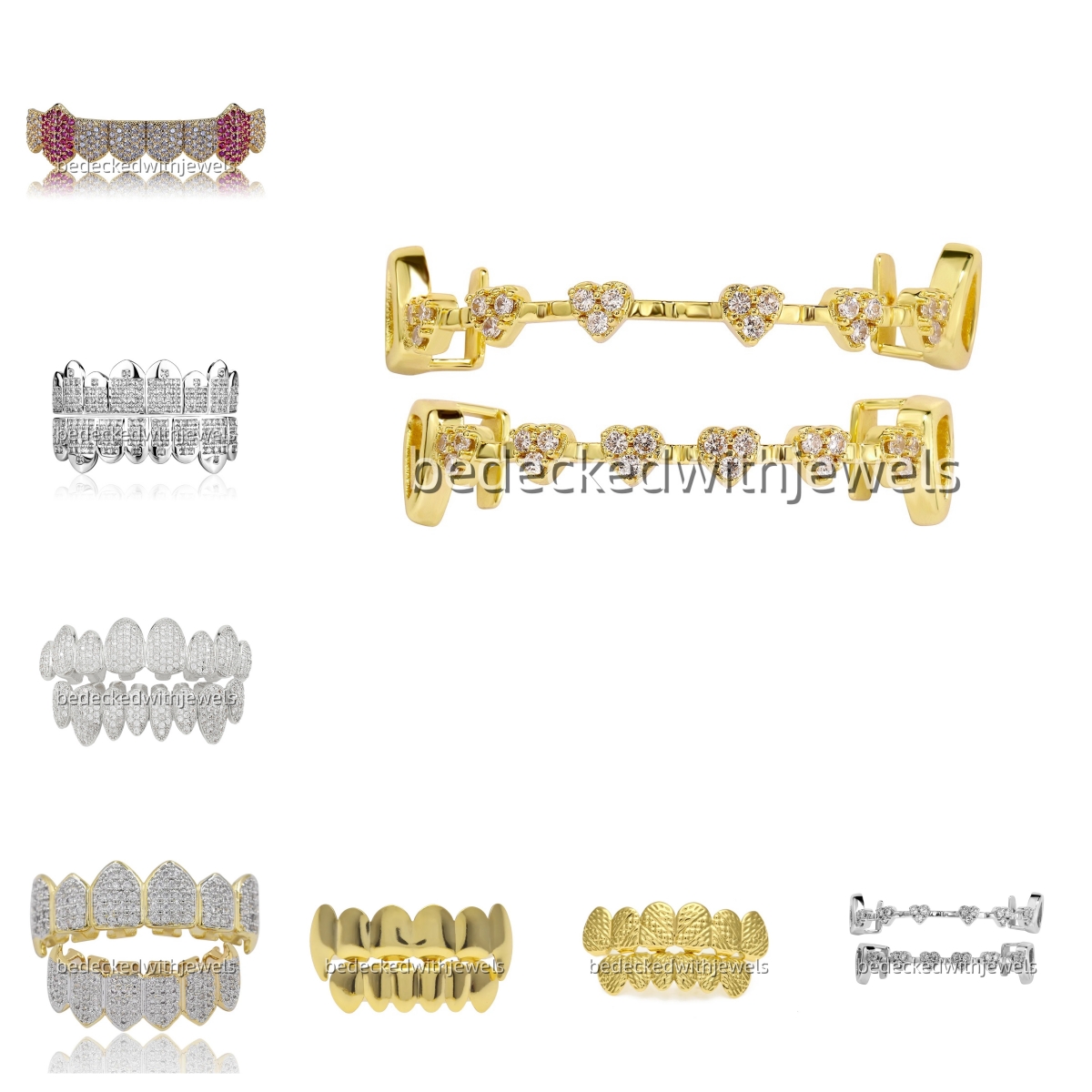 Iced Out Hip Hop Grillz Dia Teeth Rappers 8 Top 8 Bottom Gold Plated Sterg Sliver Custom Vvs Moissanite Grillz Mens Gold Grillz Teeth Set Fashion Hip 