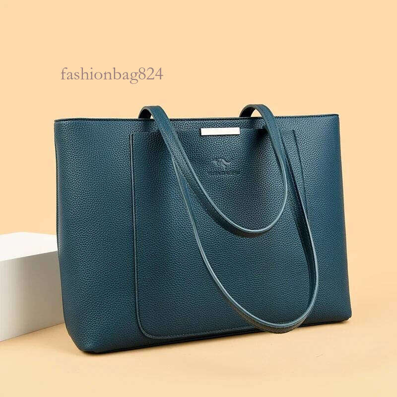 Solid Color Handbag Designer HIgh Quality Leather Shoulder Bags for Women 2024 High Capacity Shopping Tote Bag