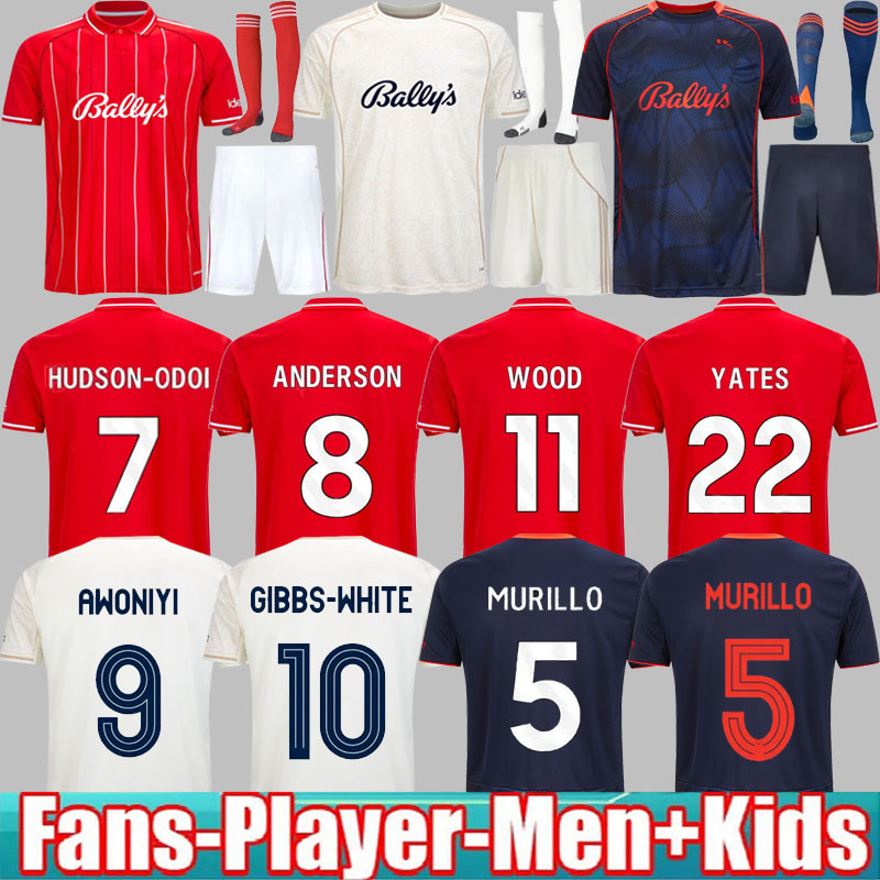 S-4XL 25 26 NottinghamS home Soccer JerseyS Forest 2025 2026 GIBBS-WHITE Elanga Hudson-Odoi AWONIYI SILVA away football shirts MEN kids kit