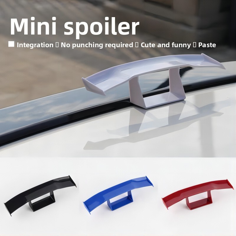 Universal Mini GT Spoiler for Car Exterior Rear Modification - No Drilling, Adhesive Mount, Stylish Decorative Rear Wing for Cars-NO14