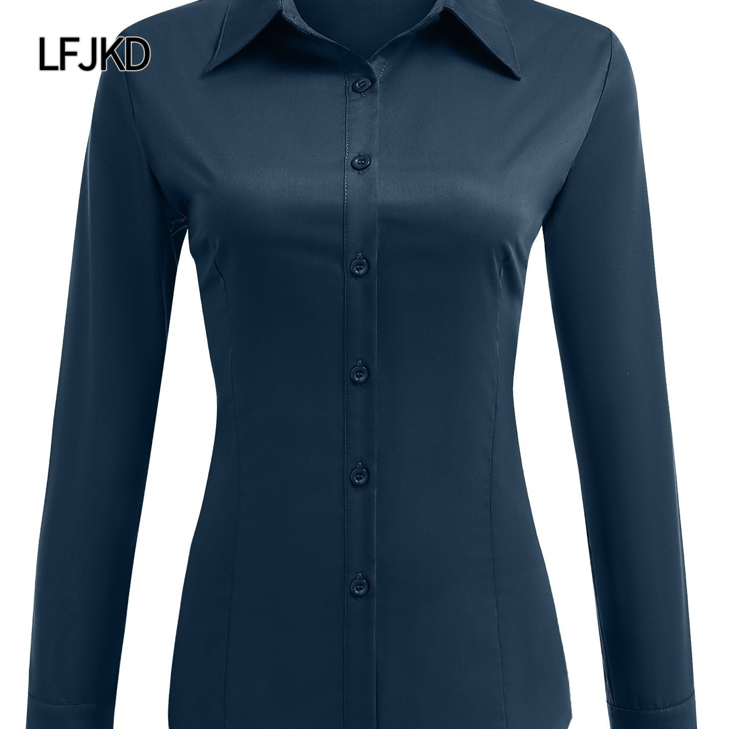 K2259 New European and American women's basic button-down shirt and slim dress cross-border delivery