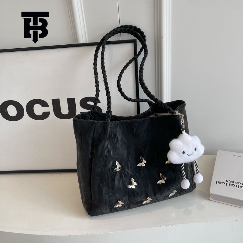 TB BHULAMTE Luxury Bag Designer Bag Large Capacity Bag For Women 2025 New Fashion Niche Butterfly Shoulder Bag Student Class Commuting Versatile Tote 