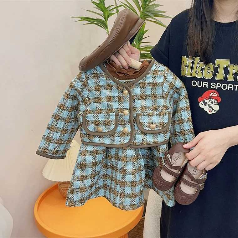 Childrens Sets Girl New Korean Elegant Autumn Baby Fashionable Tide Two Pieces Round Collar 2024 Childrens Clothing L25092607GL