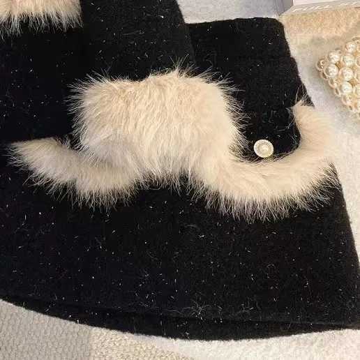 Girls Winter Small Fragrant Style Set 2024 New Foreign Style Stylish Childrens Fleece Jacket Skirt Twopiece Set L2509263S6H