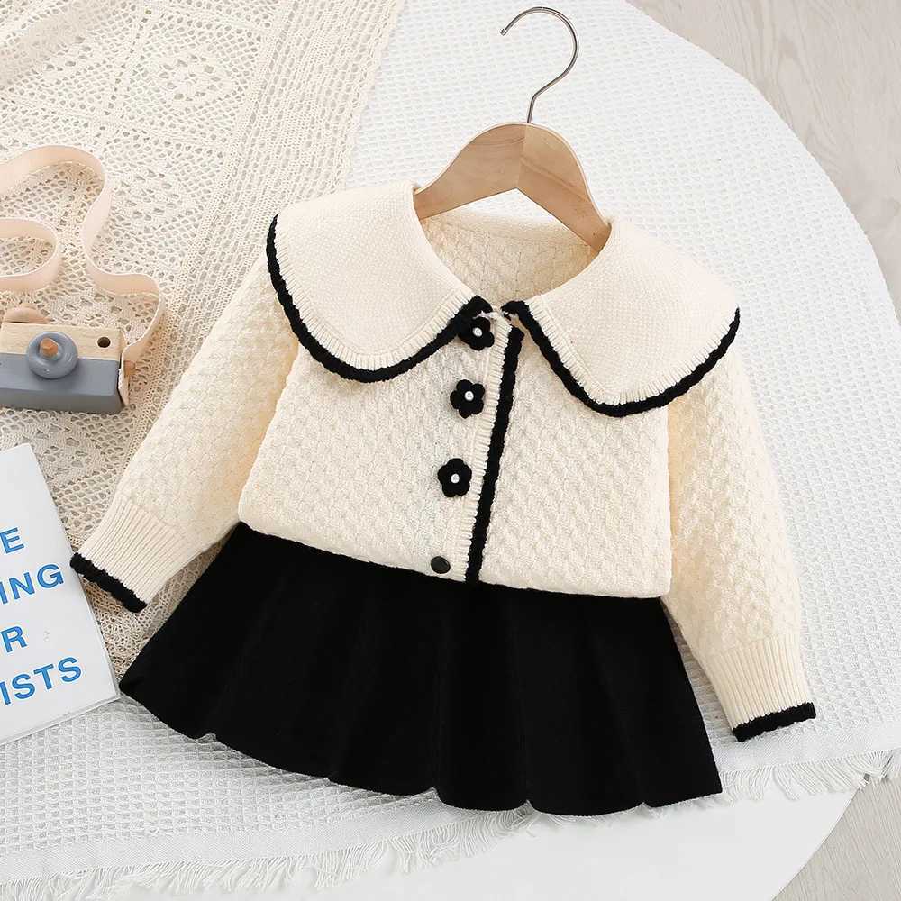Girls Dress Clothes Sets Spring Autumn Children Woolen Jersey Sweaters Coats Skirts Kid Princess Suit For Baby Knitted Outfits 6 L250926SQ6D