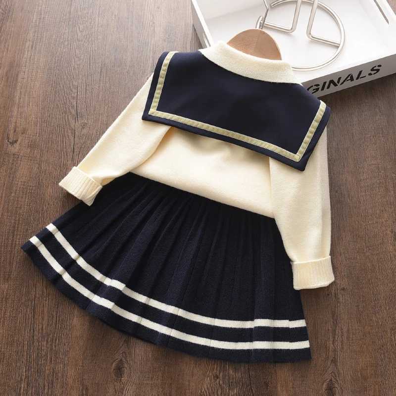Bear Leader Girls Preppy Style Sweater Sets Christmas Dress Knitted Costumes Winter Soft Cotton Bowknot Cute Knitwear Clothes L25092654LT