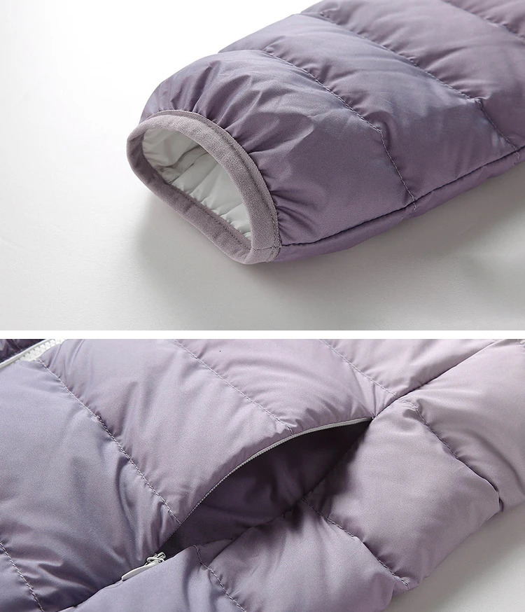 Woman Winter Hooded Coat 90 Duck Down Filled Fashion Gradient Jacket Ultra Light Autumn Warm Parkas Windbreaker 250917