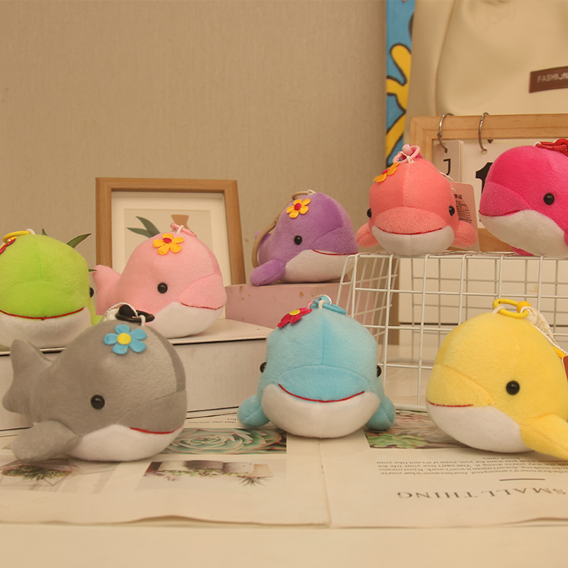 Little Flower Dolphin Plush Toy Pendant Simulation Marine Animal Doll Pendant