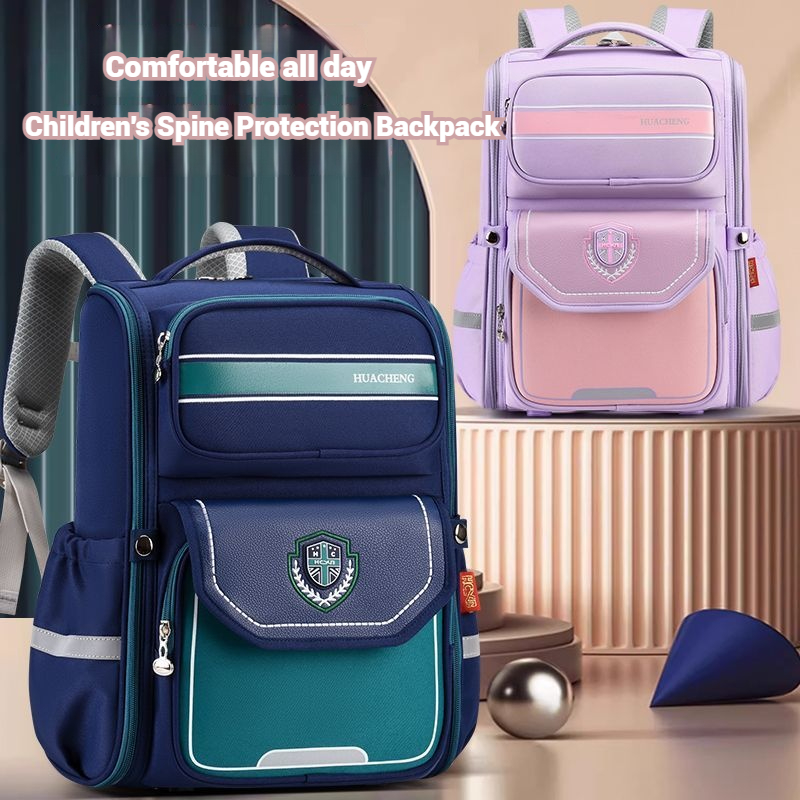 New Fashionable Backpack for Students in Grades 1-6 Lightweight Multi-Compartment Design with Large Capacity