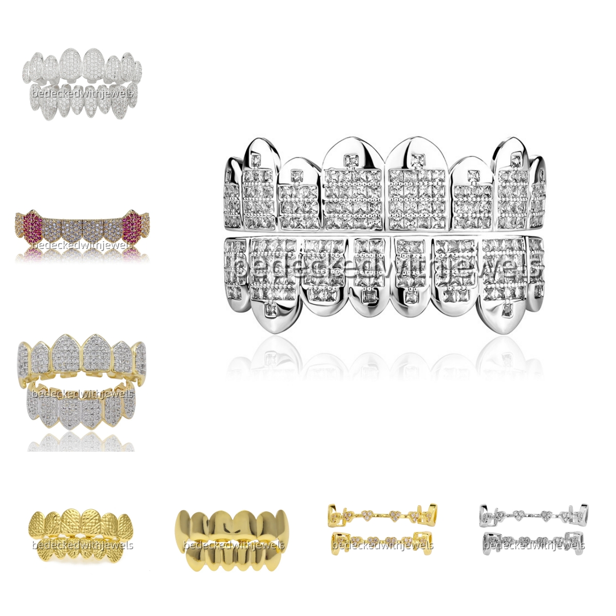 Custom Made Dental Grillz Iced Out Sterling Silver Real Jewelry Zigzag Setting V Moissanite Diamonds Teeth Grillz 14K Gold Plated Single Tooth Grill C