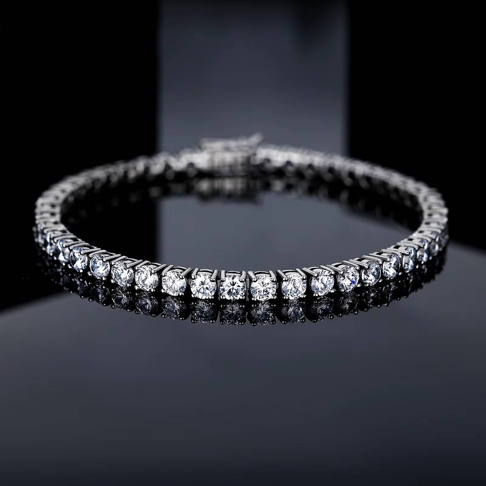 Grace Jewelry Fashion Iced Out 925 Sterling Silver VVS Moissanite Tennis Bracelet for Men Woman