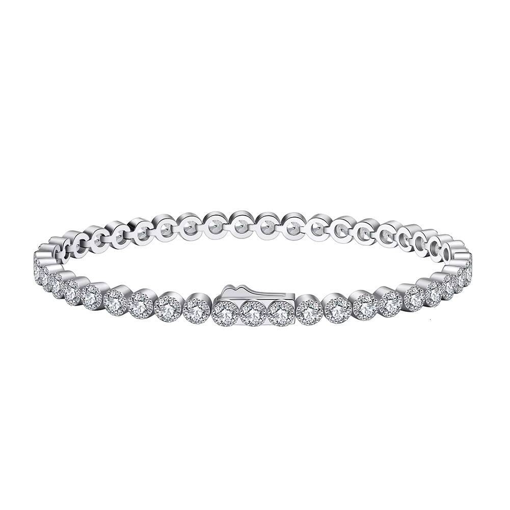 SB133 RINNTIN Jewelry Wholesale 925 Sterling Silver 3mm Bezel Setting Cubic Zirconia CZ Tennis Bracelet