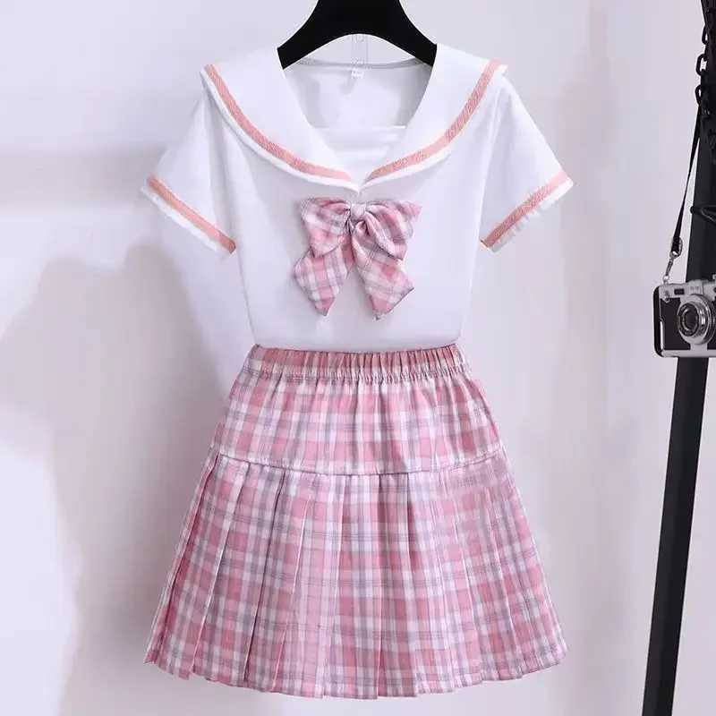 Girls New AllMatch Pleated ChildrenS Summer Skirt With Inner Safety Pants JK Academic style Student Japanese Kogyaru Uniform L2509268ZCV