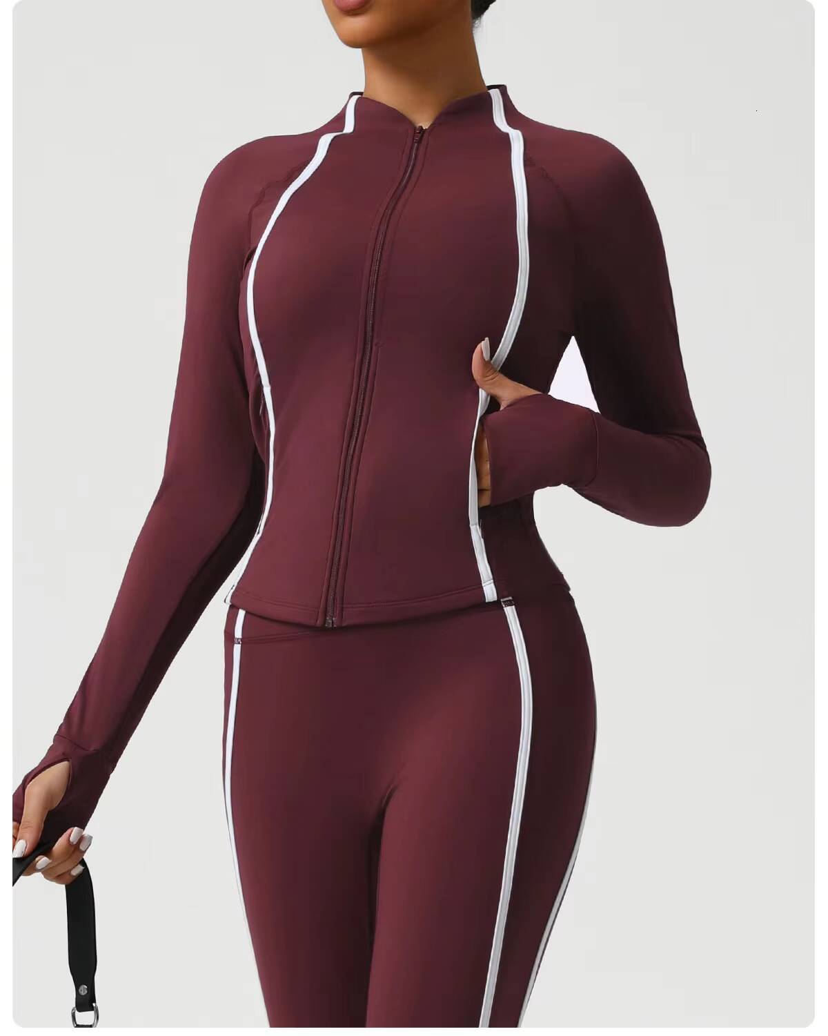 Breathable Fitness Womens Jacket Tight Yoga Exercise Longsleeved Quickdrying Zipper Coat