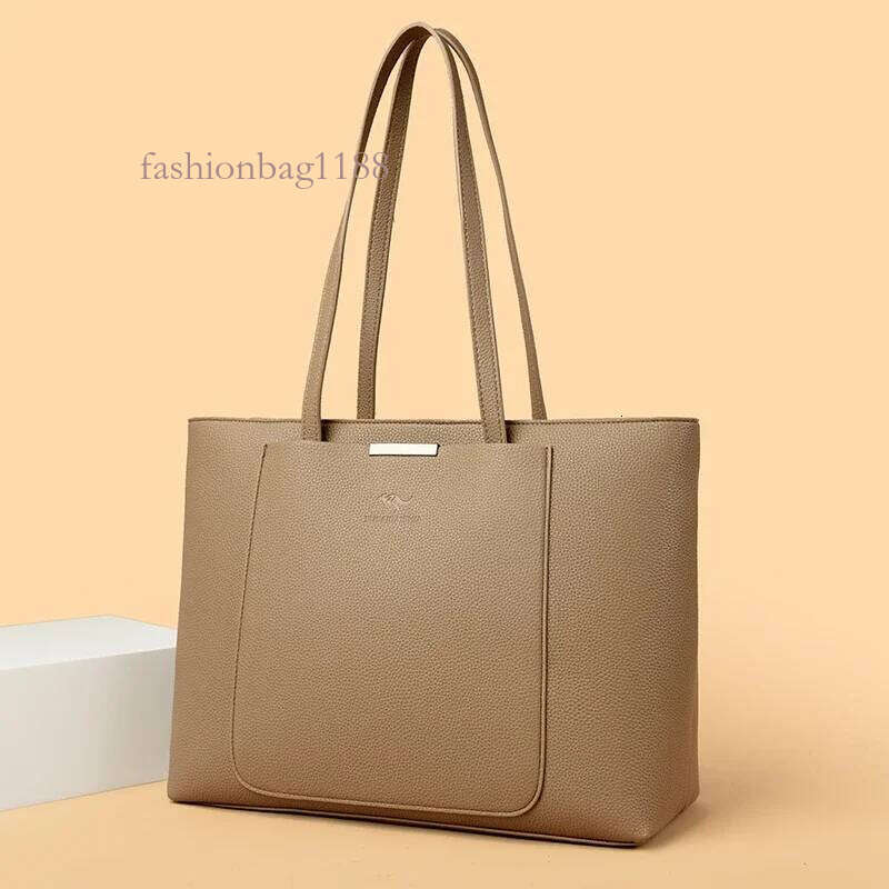 Solid Color Handbag Designer HIgh Quality Leather Shoulder Bags for Women 2024 High Capacity Shopping Tote Bag