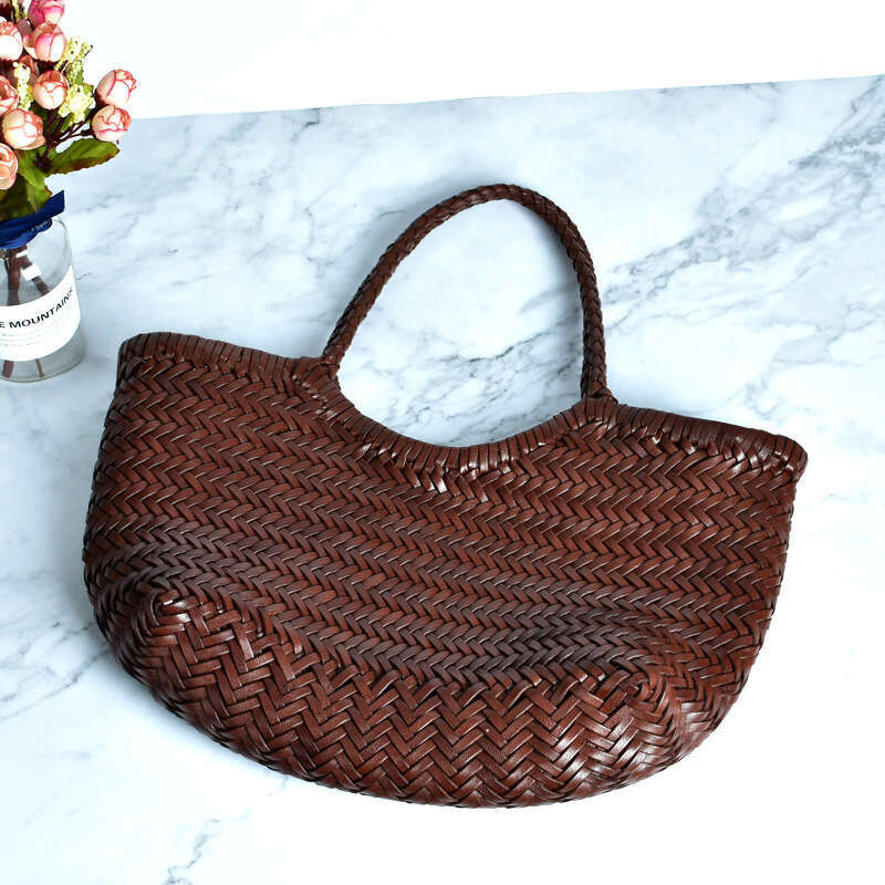 designer bag Luxury bag Dragon Diffusion First Layer Cowhide Woven Genuine Leather French Style Basket Ins Internet Celebrity Women's Bag