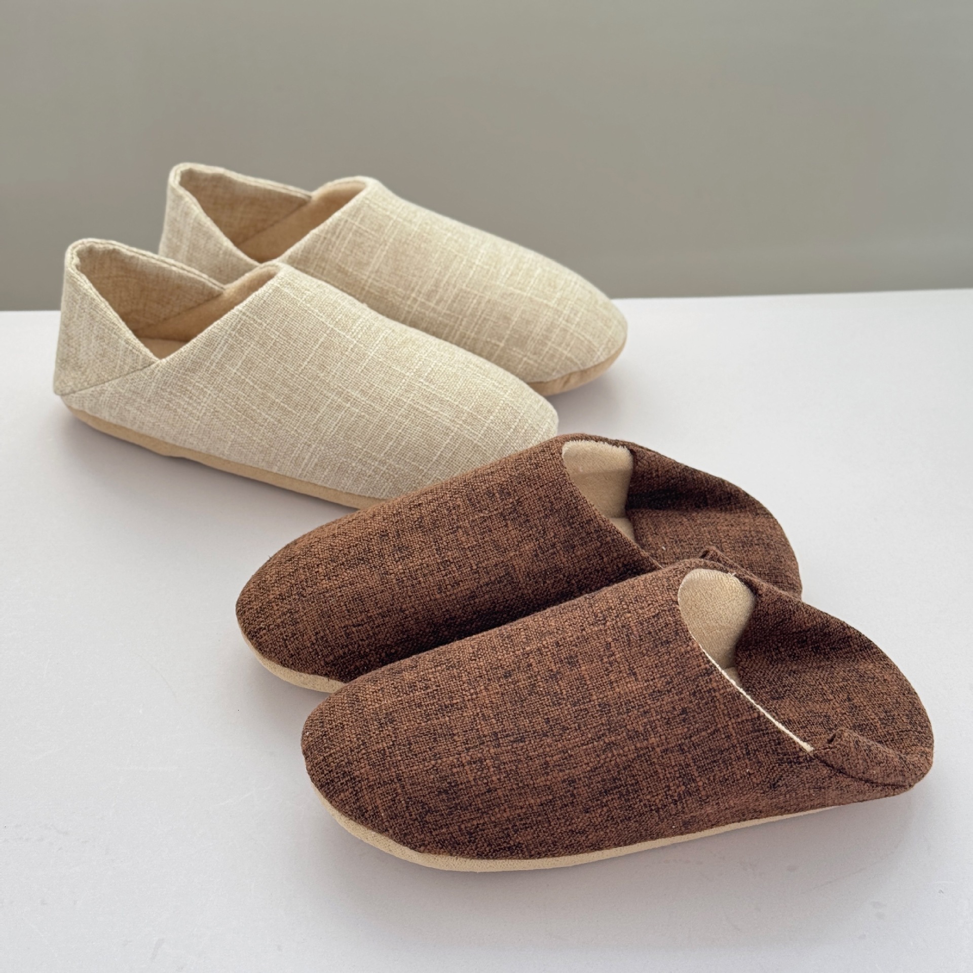Women's Bag Heel Postpartum Shoes Solid Color Cotton Linen Thin Soft Sole Home Suede Wooden Floor Carpet Slippers ddmymarket