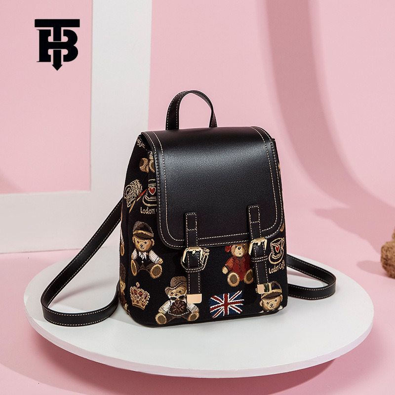 TB BHULAMTE Designer Bag Little Bear Attachment Luxury Bag 2025 New Backpack For Women New Korean Version Double Shoulder Bag Fashionable Versatile Ar