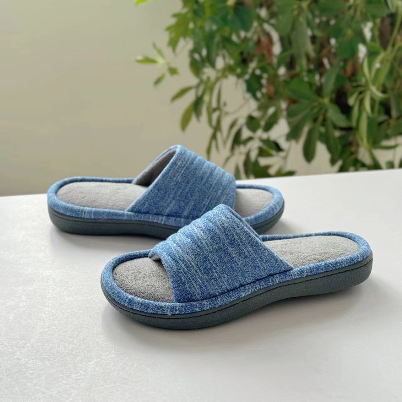 Spring Summer Autumn Anion Memory Foam Open Cotton Slippers ddmymarket