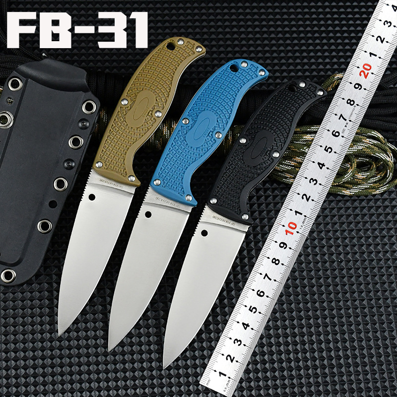 FB31 Outdoor Tactical Small Straight Knife With Scabbard K390 knife Blade Nylon fiberglass Handle Utility Portable Self Defense Survival Camping Hunti