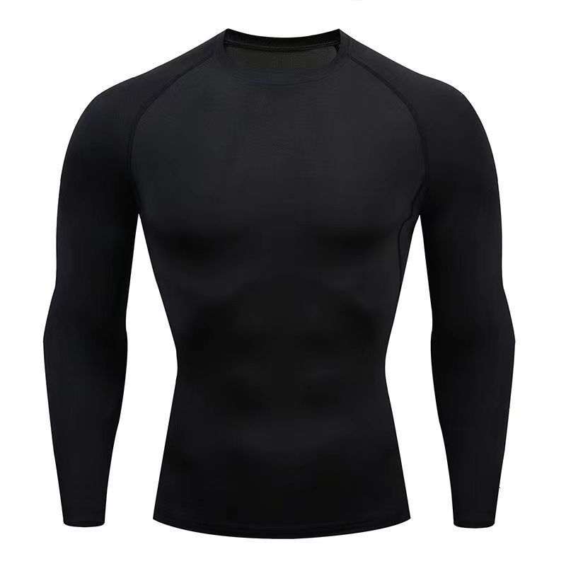 Fitness Clothing Men PRO Tight-Fitting Training Sports Running Basketball Base Layer Quick-Dry Sweat-Wicking High Elastic Long Sleeve T-Shirt