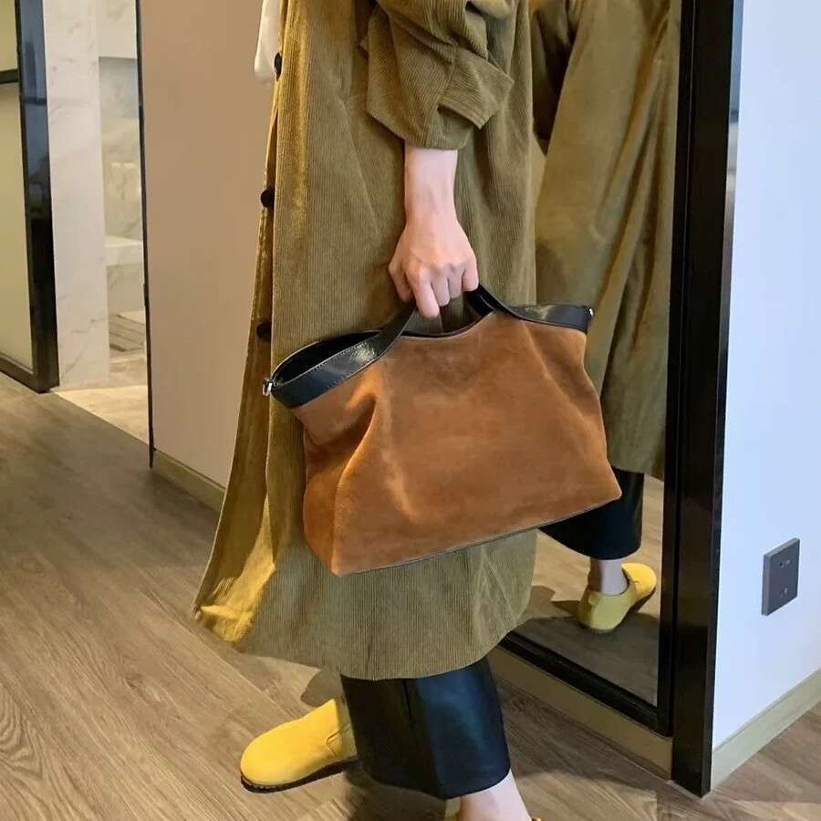 designer bag Luxury bag Genuine Leather Women's New Matte Cowhide Tote Simple Versatile Handbag Commuter Crossbody Large Bag