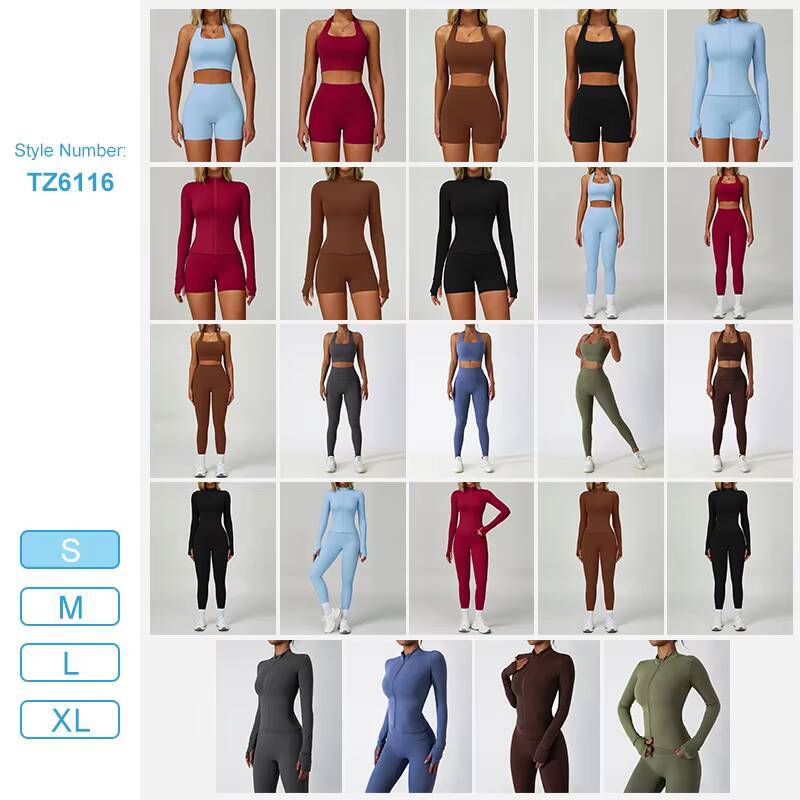 TZ6116 Wholesale Factory Women Two Piece Halter Nude Feeling Bra Matching High Waist Quick Dry Legging and Shorts Yoga Set