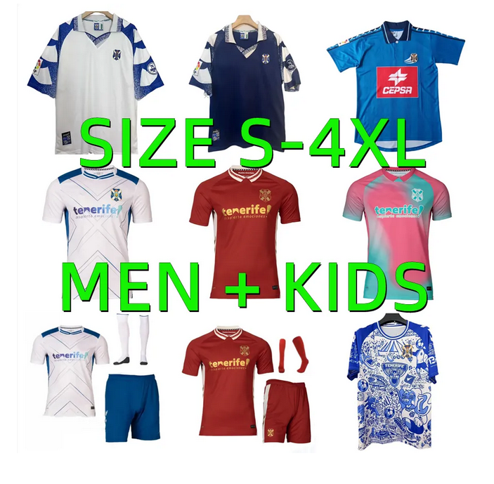 2025 2026 CD Tenerife Soccer Jerseys 97 98 25 26 GALLEGO ZORRILLA MO DAUDA BUNUEL ROMERO SIPCIC MARTINEZ LOPEZ 1997 1998 1999 retro Centennial Football Shirts Men Kids