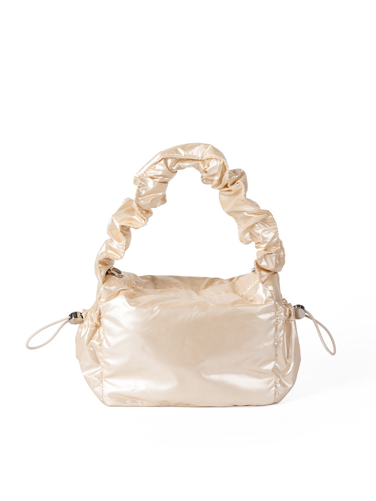 Korean-Style Niche Design Silk-Like Drawstring Pleated Crossbody For Women Fashionable And Versatile Shoulder & Armpit Bag