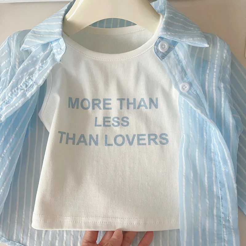 Girls Korean Version of the ThreePiece TShirt ShortSleeved Summer New Undershirt Fashion Childrens Sunscreen Clothing Shorts L250926AX5V