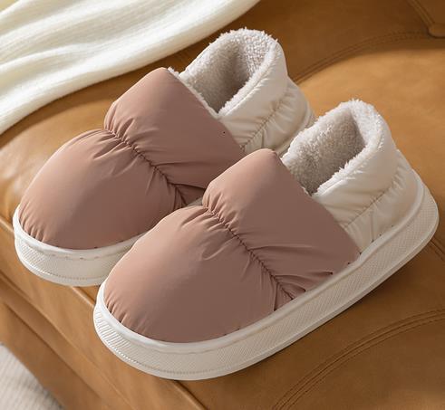 Waterproof Down Fabric Bag Heel Autumn Winter Thick Sole Non-Slip Cotton Warm Maternity Shoes ddmymarket