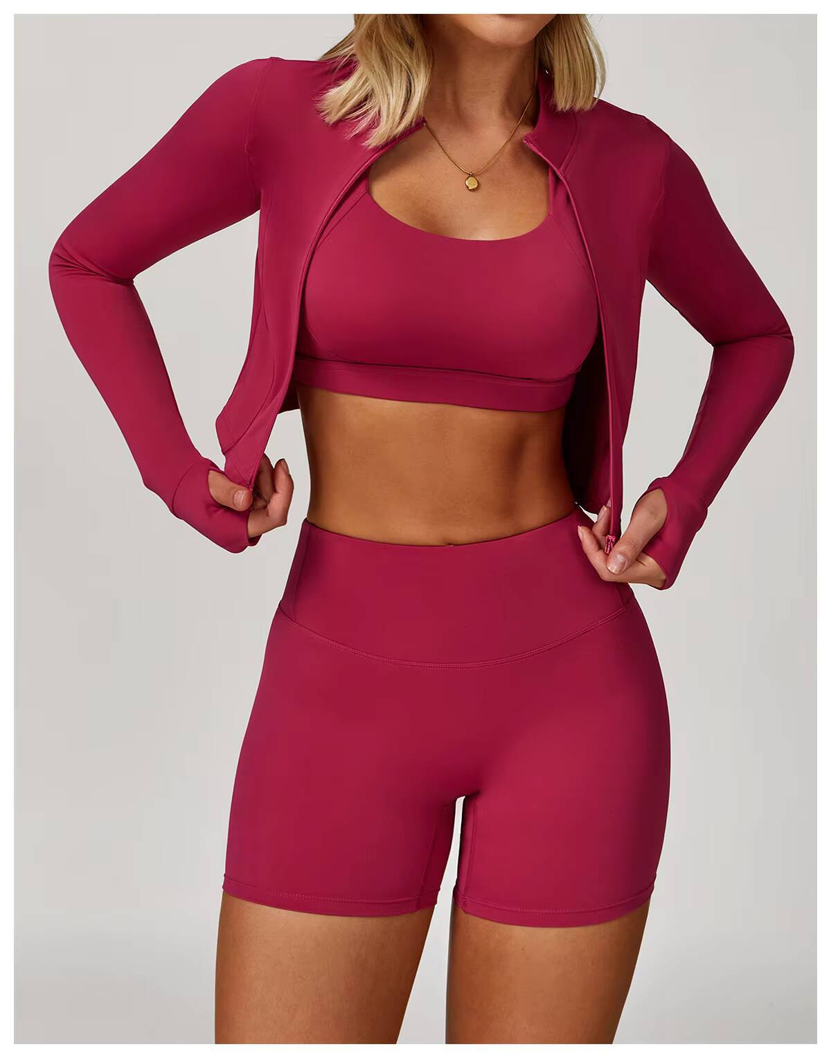 Free Matching Workout Outfits for Women Custom Color Block Gym Fitness Set Breathable High Waist Flare Pants Yoga Suits 4pcs