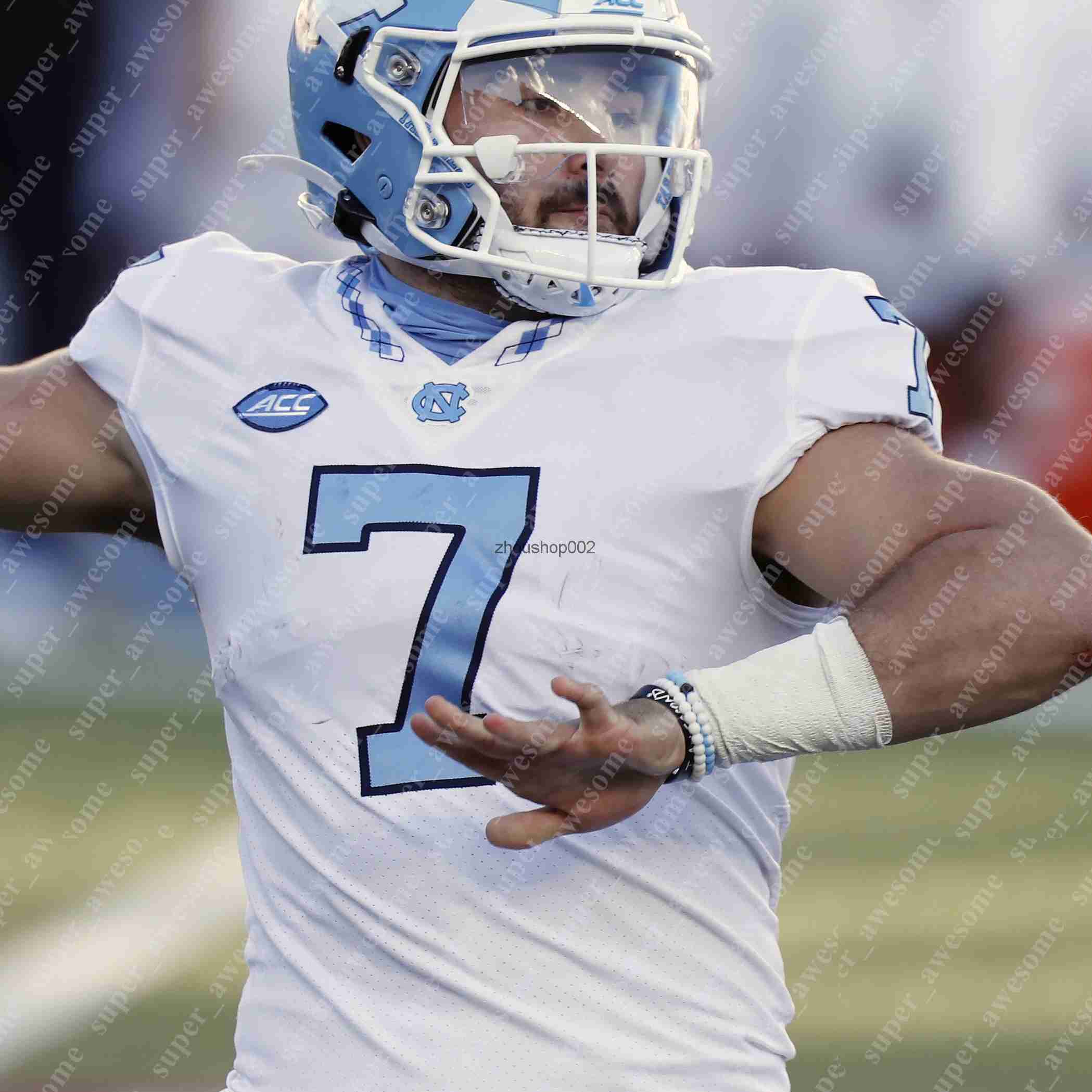 UNC Football Jersey Don Chapman Storm Duck Tyrone Hopper Khadry Jackson Eugene Asante Xach Gill Raymond Vohasek Trey Morrison Jahlil Taylor Tony Grime