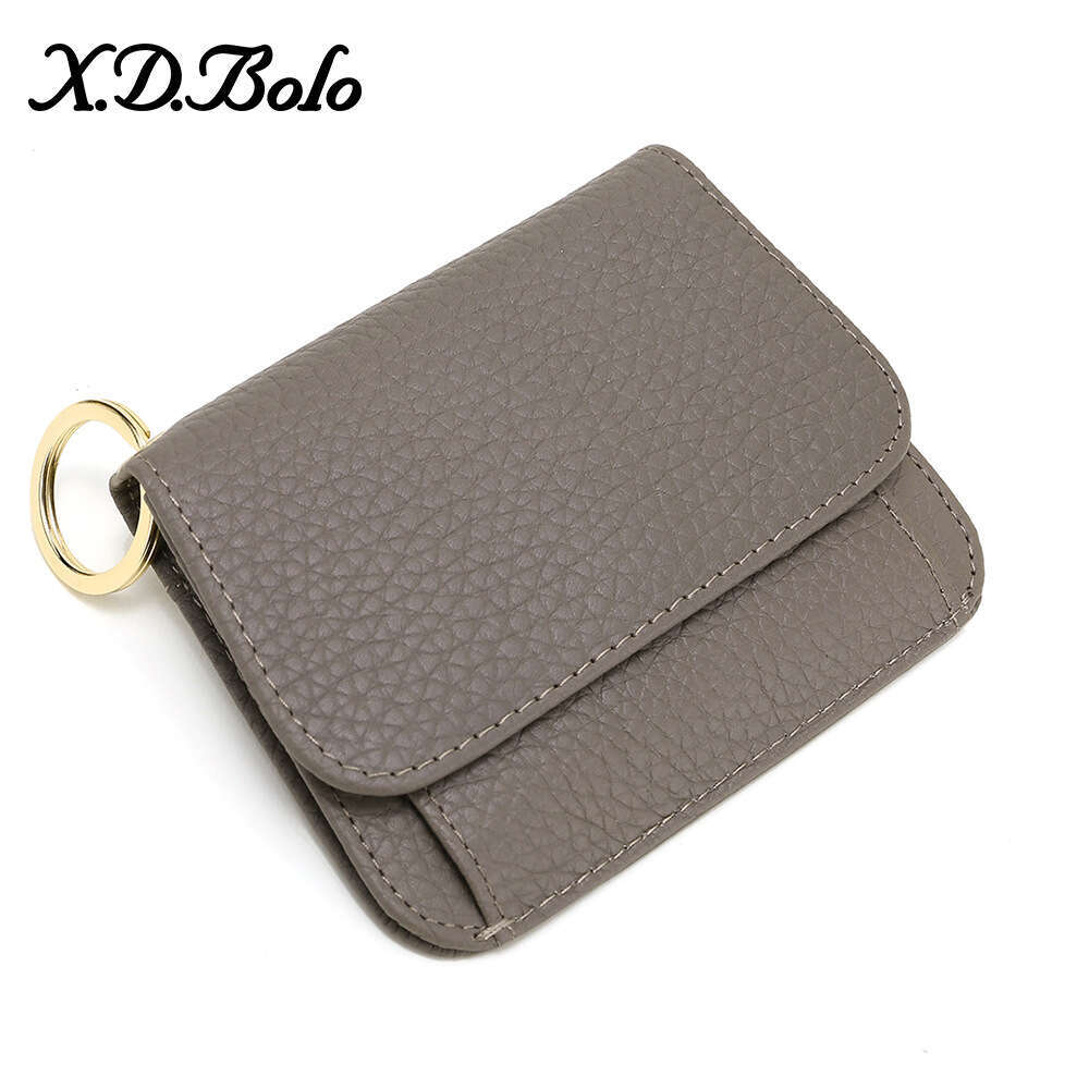XDBOLO Short Simple Wallet Women's Holder Ins Cowhide Japanese Cute Card Clip Korean Version Mini Coin Purse B5