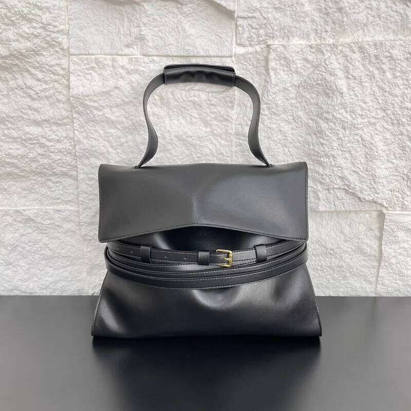 2025 Brand Design Shoulder Women Genuine Leather Strap Belt Buckle Tote Bags Tieme Large Capacity Elegant Handbags