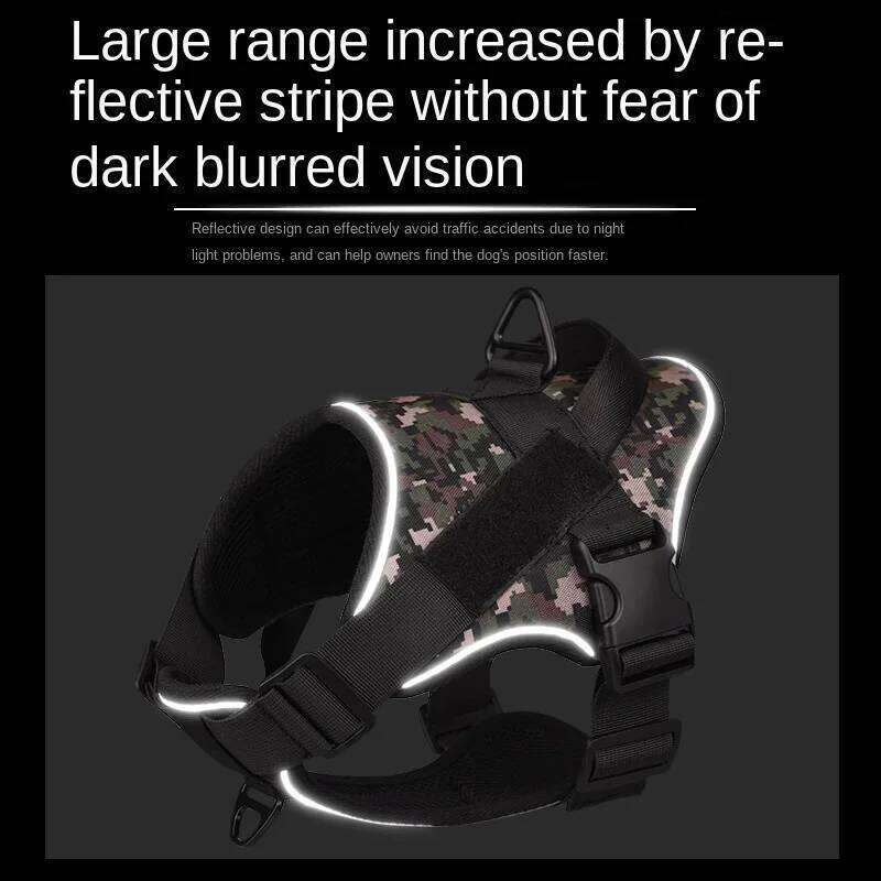 designer brand Personalized Tactical Customized Name tags No Pull Breathable Adjustable Pet Harness for Medium Large Dog