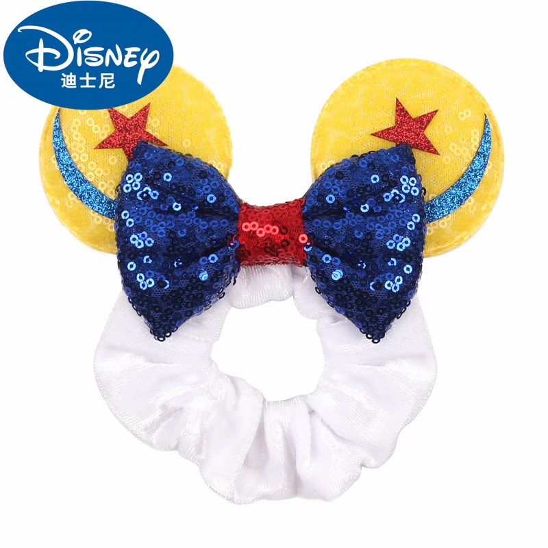 Disney hair ring for Halloween girls hair accessory Mickey Christmas thickened velvet sausage elastic gold velvet hair for Halloween or Christmas Acce
