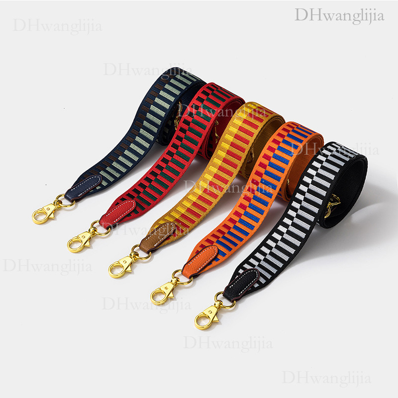 DH Luggage Accessories Horizontal Stripe Jacquard Wide Kelly Evelyn Bag Single Shoulder Crossbody Replacement Strap Adjustable Length