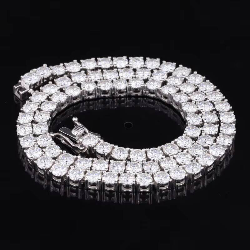 Starsgem Moissanite Diamond Setting Very Shining 3mm 4mm 5mm 6mm Moissanite Tennis Necklace for Gift