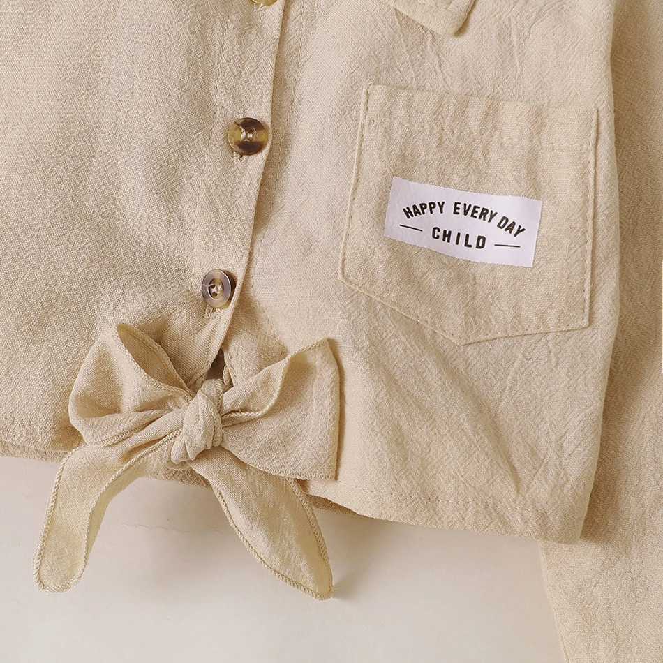 Girls Spring Autumn Apricot Coat Apricot Checkered Long Skirt Two Piece Set Outdoor Activities Birthday Gift Children Sets L250926IXQ6