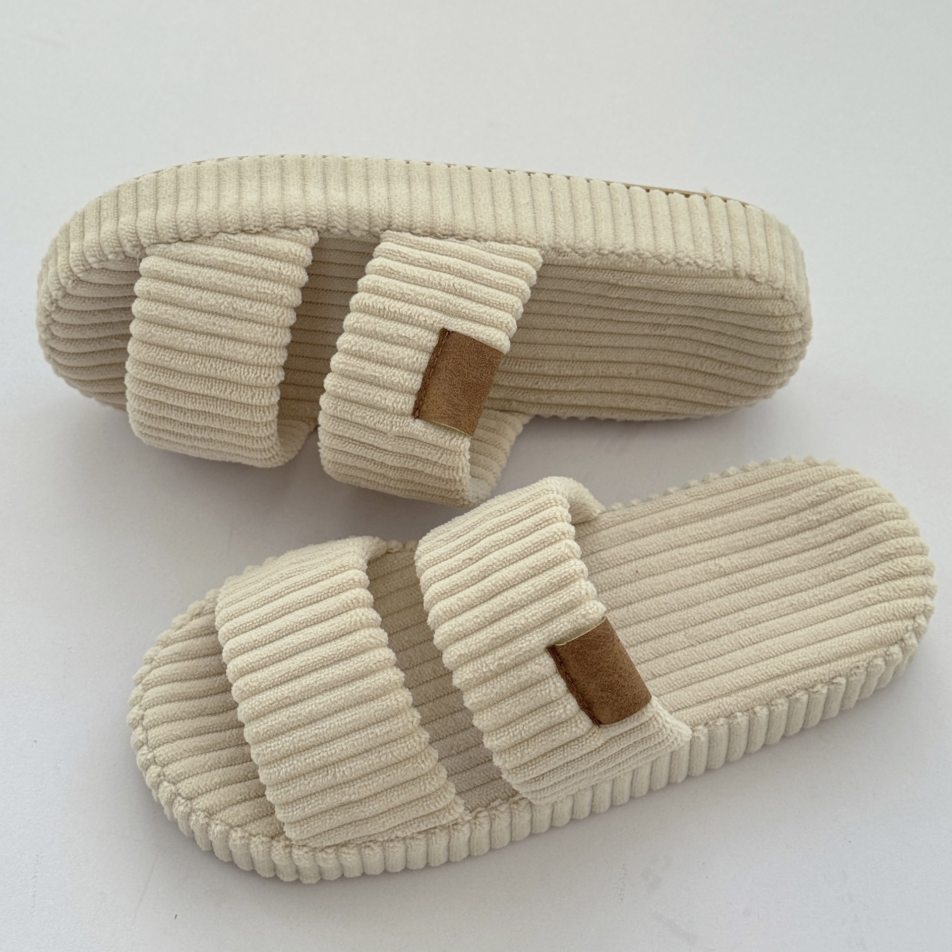 Corduroy Arch Support Bed Slip-On Striped Comfortable Home Cotton Slippers ddmymarket