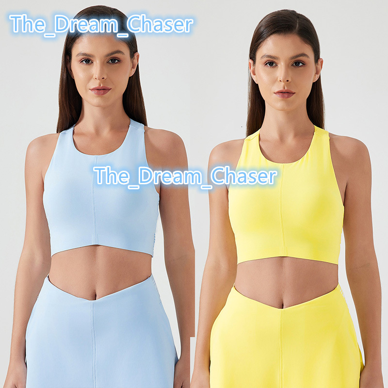 New Ladies Outer Wear Sports Bra High Collar Female AntiGloss Chest Pad Bra High Stretch UBac Bra Sports Running Yoga Tank Top