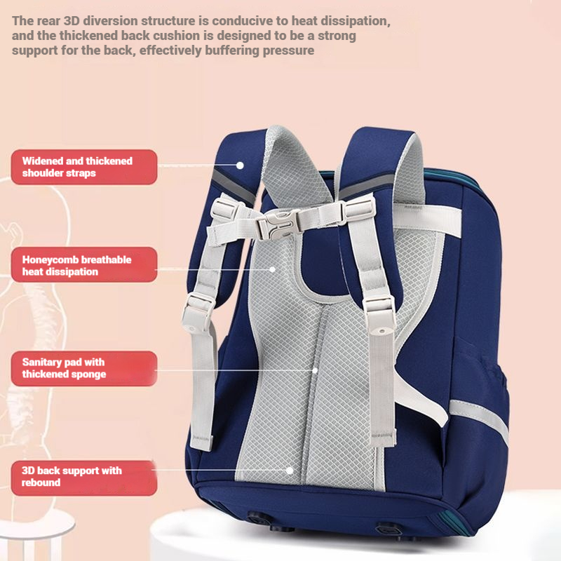 New Fashionable Backpack for Students in Grades 1-6 Lightweight Multi-Compartment Design with Large Capacity
